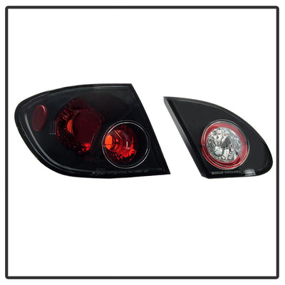 Black Euro Style Tail Lights <br>03-08 Toyota Corolla