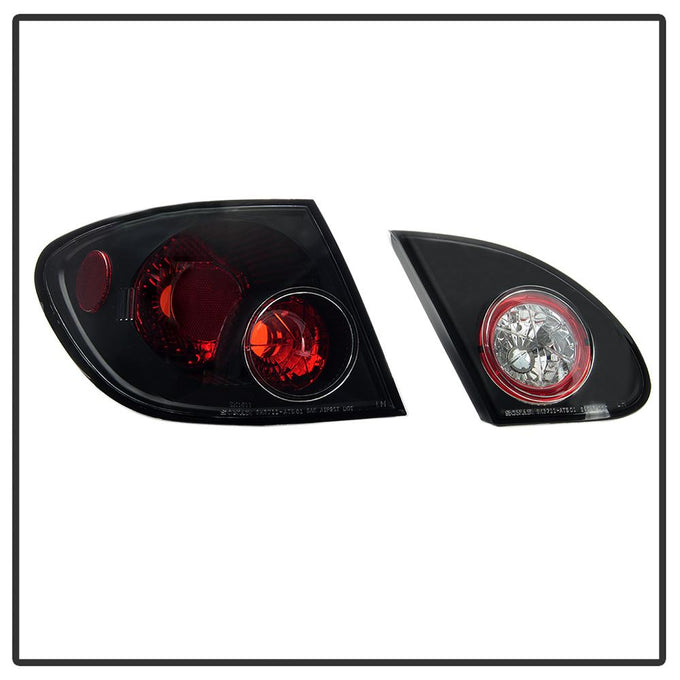 Black Euro Style Tail Lights <br>03-08 Toyota Corolla