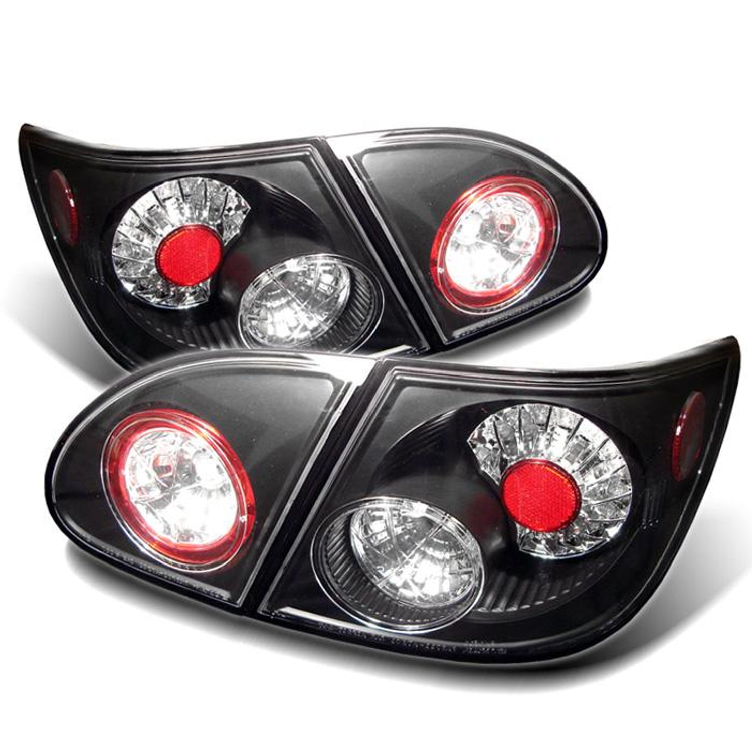 Black LED Tail Lights <br>03-08 Toyota Corolla