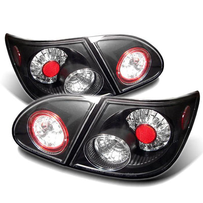 Black LED Tail Lights <br>03-08 Toyota Corolla