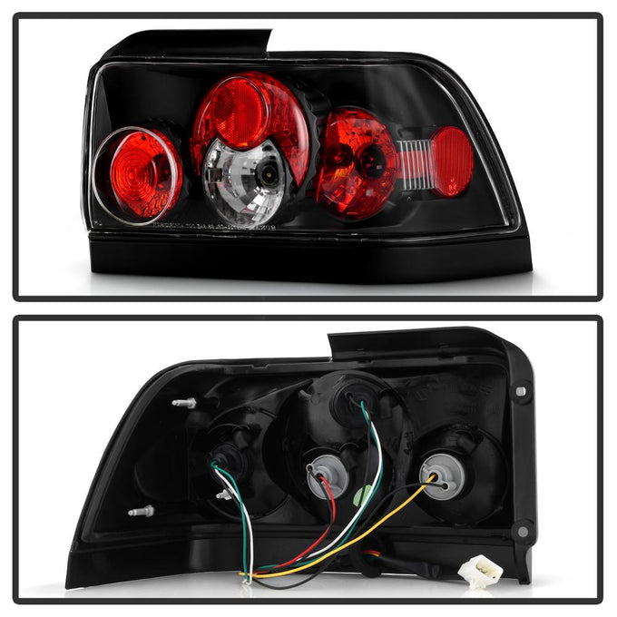 Black Euro Style Tail Lights <br>93-97 Toyota Corolla