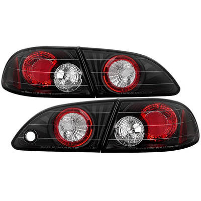 Black Euro Style Tail Lights <br>98-02 Toyota Corolla