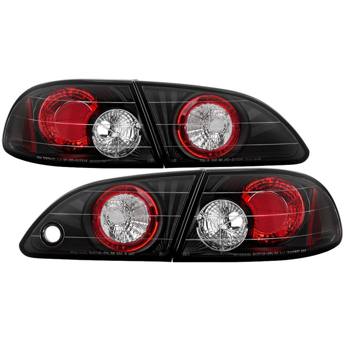 Black Euro Style Tail Lights <br>98-02 Toyota Corolla