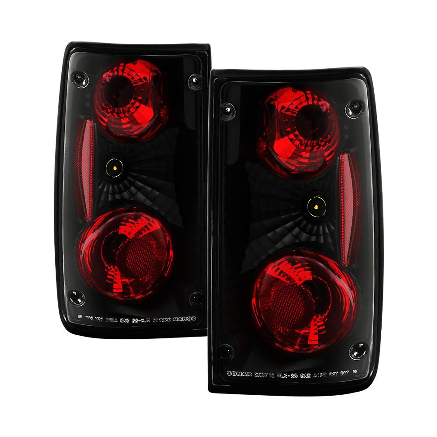 Black Euro Style Tail Lights <br>89-95 Toyota Pickup