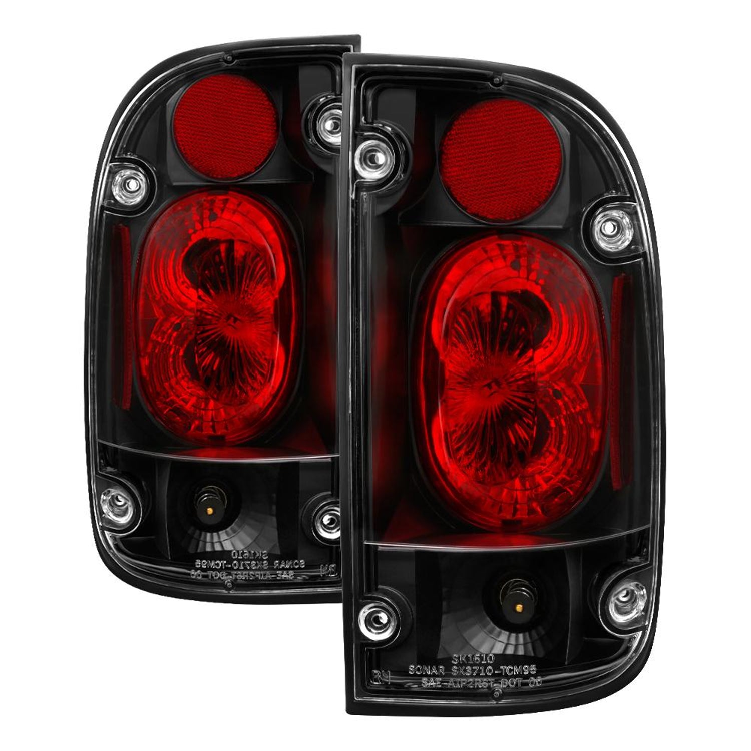 Black Euro Style Tail Lights <br>01-04 Toyota Tacoma