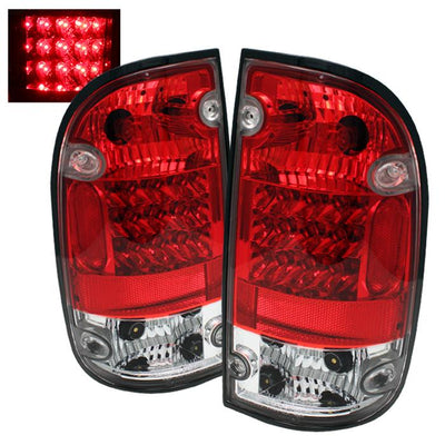 Red Clear LED Tail Lights <br>01-04 Toyota Tacoma