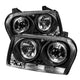 LED Halo Black Projector Headlights <br>09-10 Chrysler 300