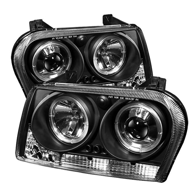 LED Halo Black Projector Headlights <br>09-10 Chrysler 300