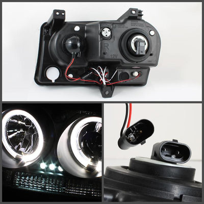 LED Halo Black Projector Headlights <br>09-10 Chrysler 300
