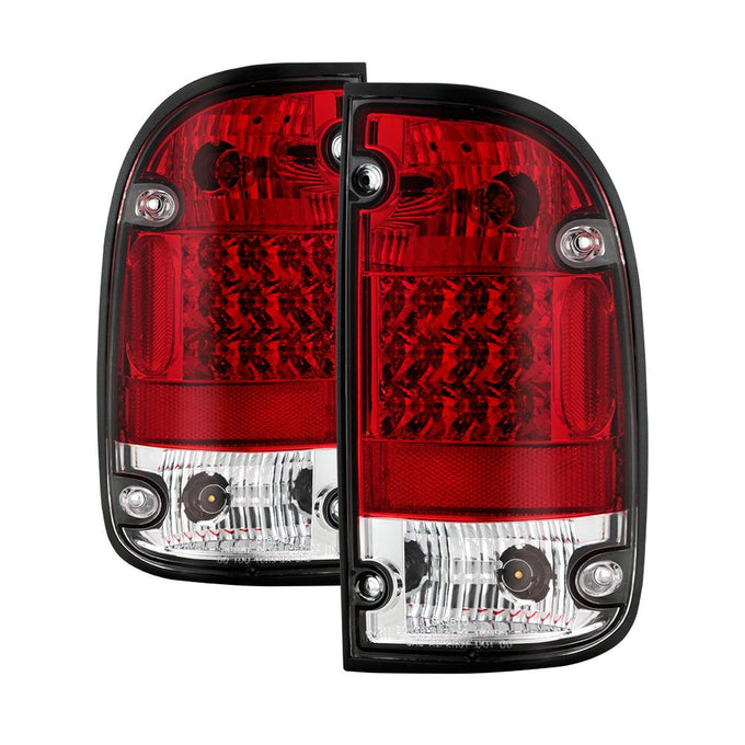 Red Clear LED Tail Lights <br>95-00 Toyota Tacoma