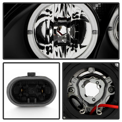 LED Halo Black Projector Headlights <br>02-04 Nissan Altima