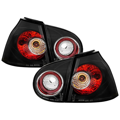 Black Euro Style Tail Lights <br>06-07 Volkswagen Golf