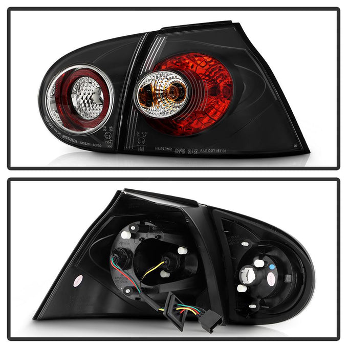 Black Euro Style Tail Lights <br>06-07 Volkswagen Golf