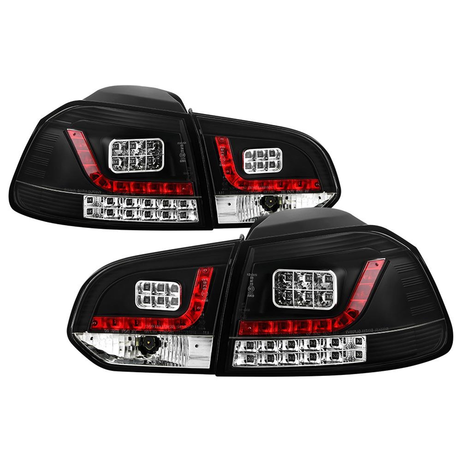 Black LED Tail Lights <br>10-13 Volkswagen GTI Golf 12-13 Volkswagen Golf R