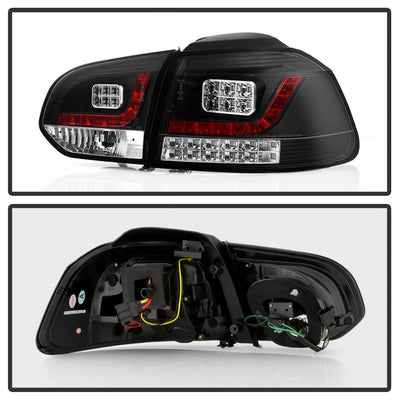 Black LED Tail Lights <br>10-13 Volkswagen GTI Golf 12-13 Volkswagen Golf R