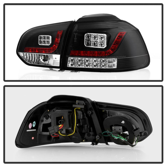 Black LED Tail Lights <br>10-13 Volkswagen GTI Golf 12-13 Volkswagen Golf R