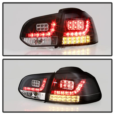 Black LED Tail Lights <br>10-13 Volkswagen GTI Golf 12-13 Volkswagen Golf R