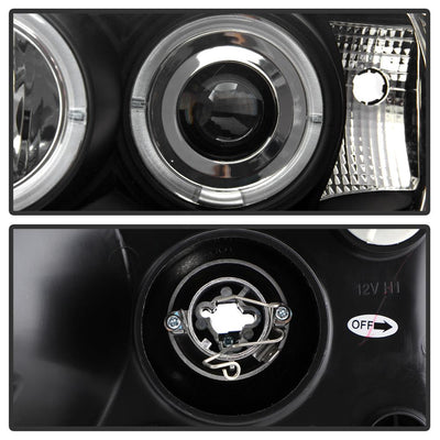 LED Halo Black Projector Headlights <br>08-11 Toyota Land Cruiser