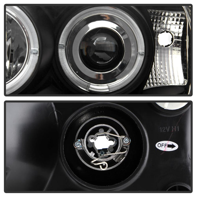 LED Halo Black Projector Headlights <br>08-11 Toyota Land Cruiser