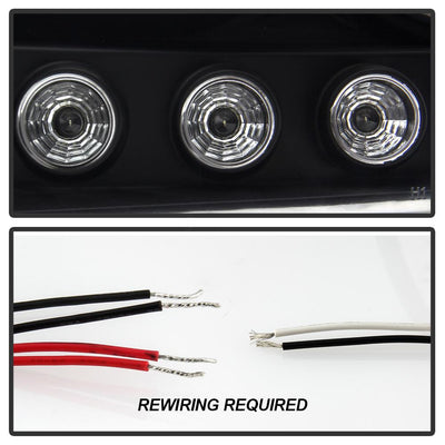 LED Halo Black Projector Headlights <br>08-11 Toyota Land Cruiser