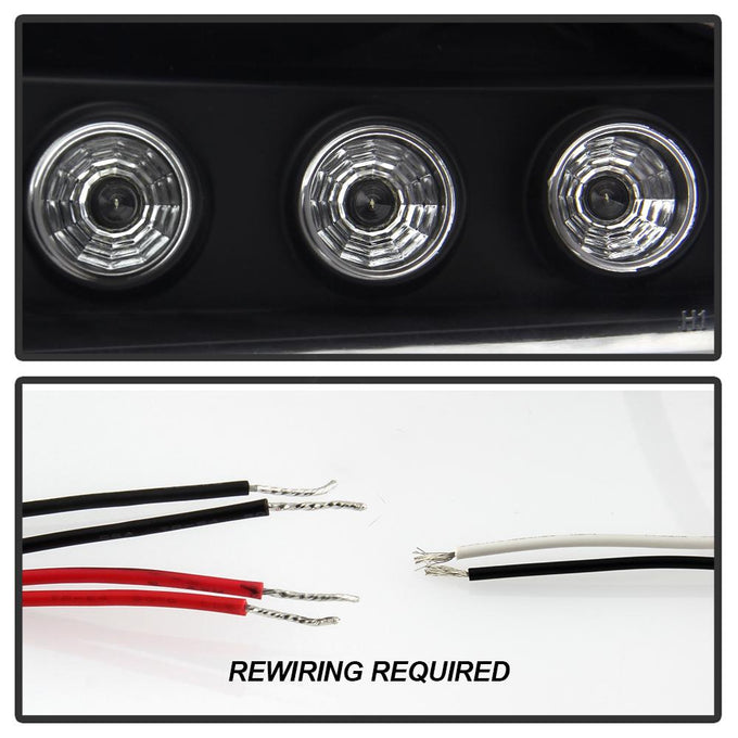 LED Halo Black Projector Headlights <br>08-11 Toyota Land Cruiser
