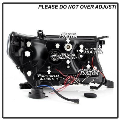 LED Halo Black Projector Headlights <br>08-11 Toyota Land Cruiser