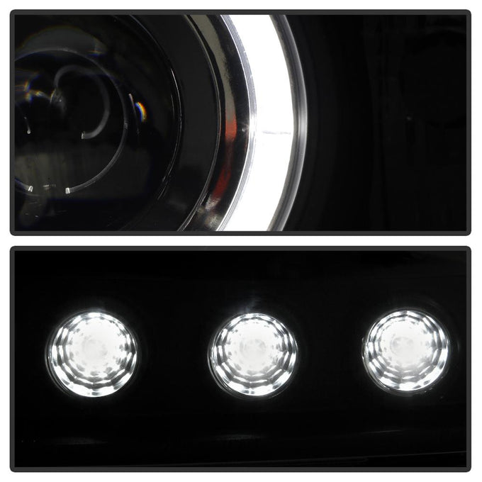 LED Halo Black Projector Headlights <br>08-11 Toyota Land Cruiser