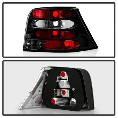 Black Euro Style Tail Lights <br>99-04 Volkswagen Golf