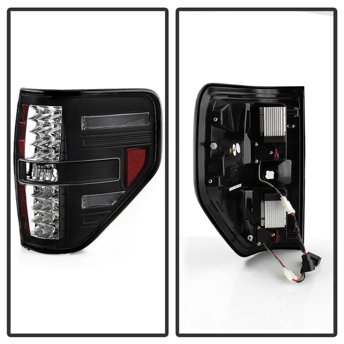 Black LED Tail Lights <br>09-14 Ford F-150