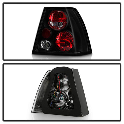 Black Euro Style Tail Lights <br>99-04 Volkswagen Jetta