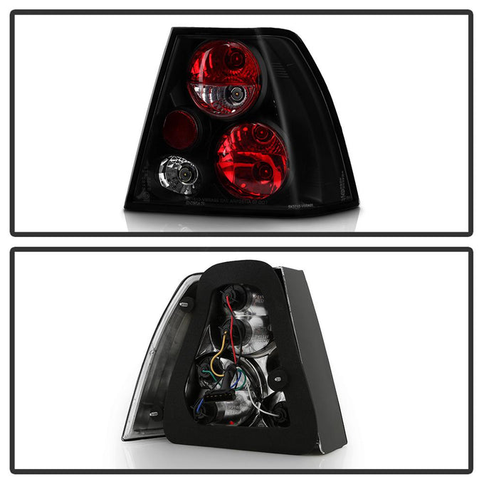 Black Euro Style Tail Lights <br>99-04 Volkswagen Jetta