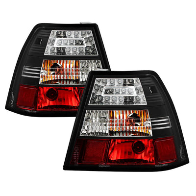 Black LED Tail Lights <br>99-04 Volkswagen Jetta