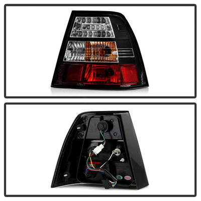 Black LED Tail Lights <br>99-04 Volkswagen Jetta