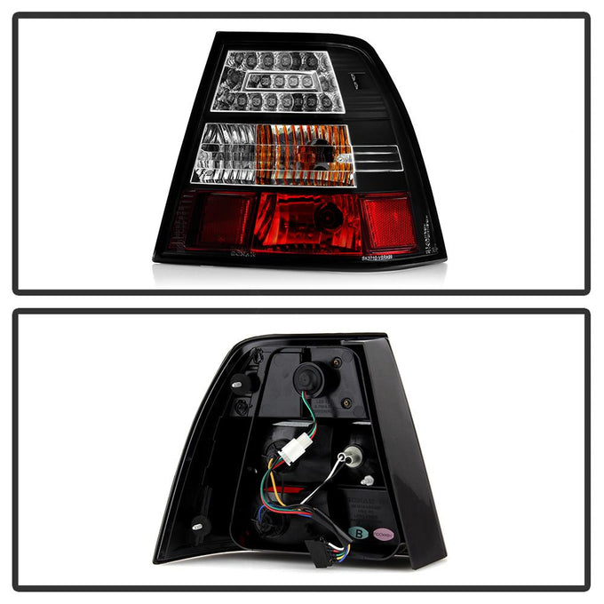 Black LED Tail Lights <br>99-04 Volkswagen Jetta