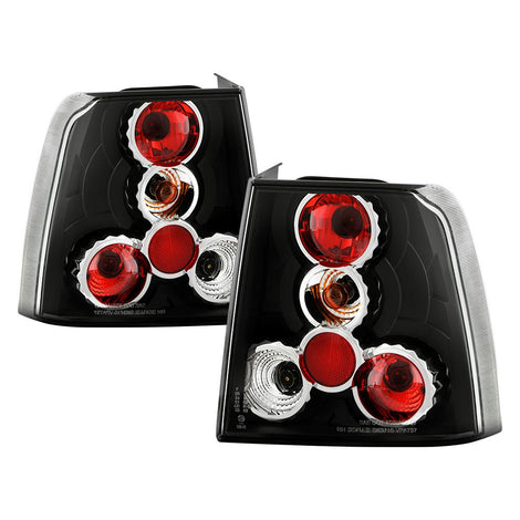 Black Euro Style Tail Lights <br>97-00 Volkswagen Passat