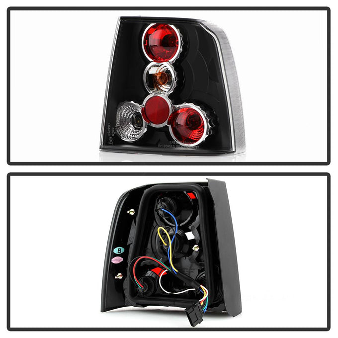 Black Euro Style Tail Lights <br>97-00 Volkswagen Passat