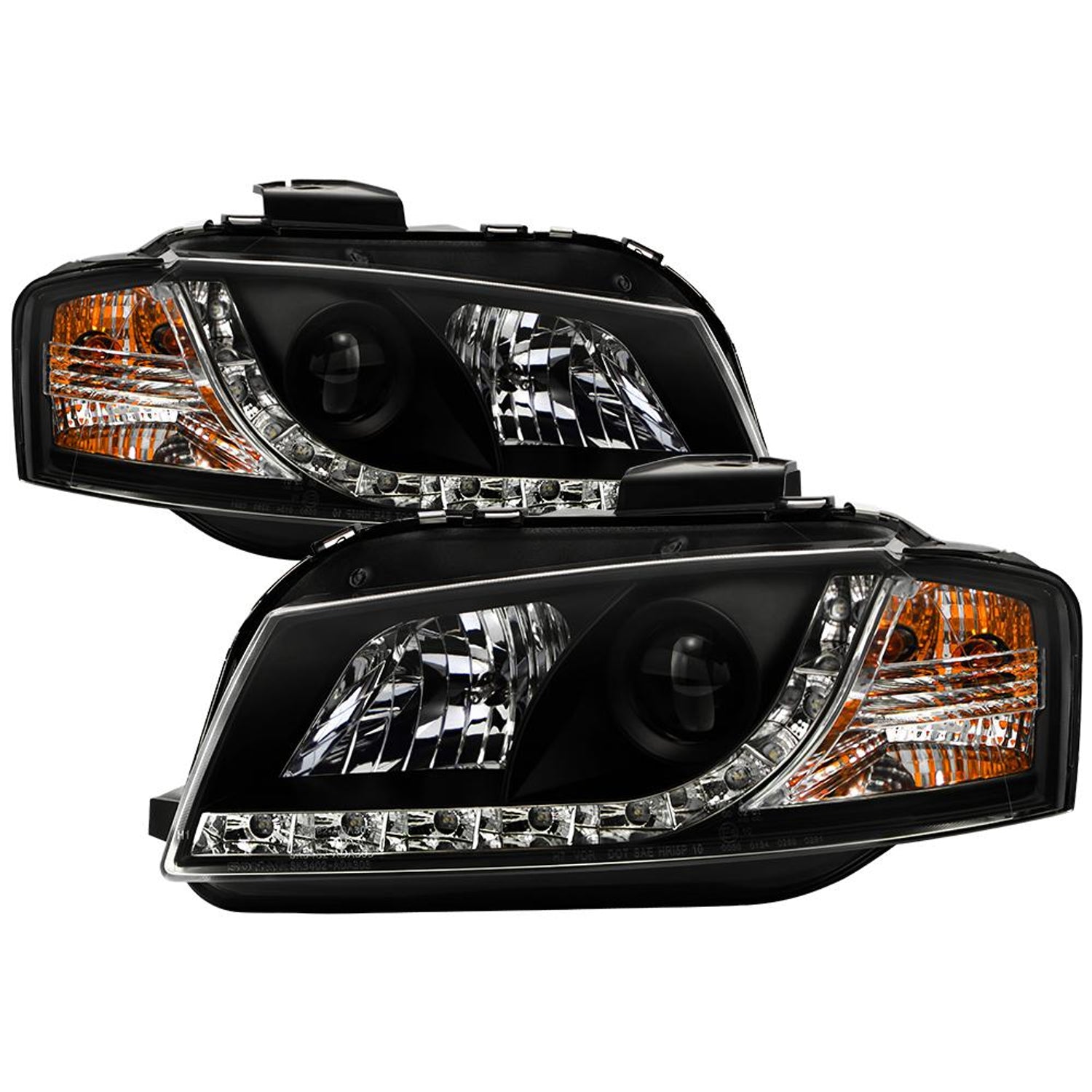 DRL Black Projector Headlights <br>06-08 Audi A3 A3 Quattro