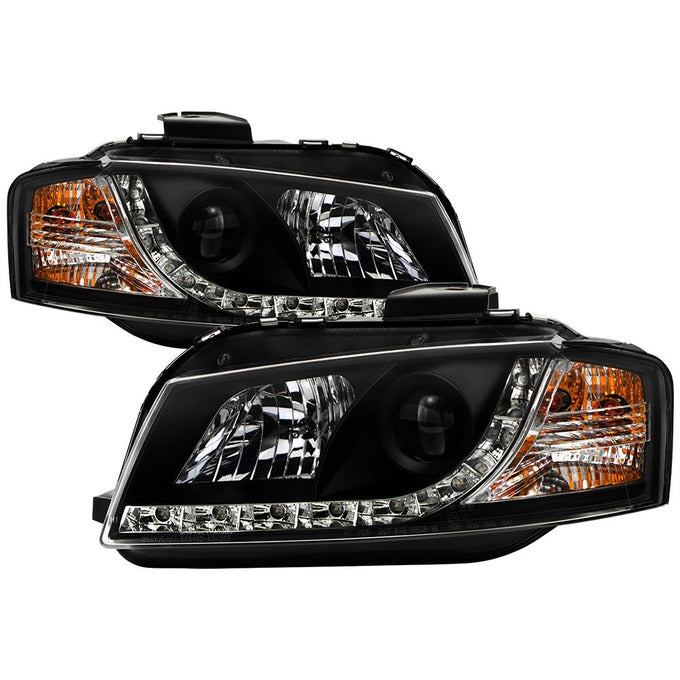 DRL Black Projector Headlights <br>06-08 Audi A3 A3 Quattro