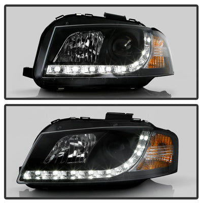 DRL Black Projector Headlights <br>06-08 Audi A3 A3 Quattro