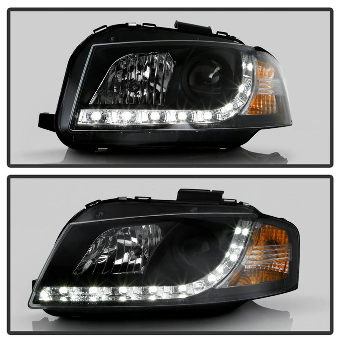 DRL Black Projector Headlights <br>06-08 Audi A3 A3 Quattro