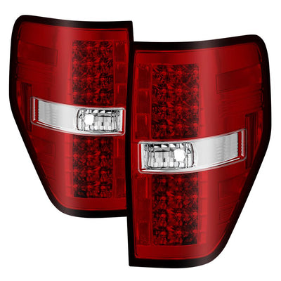 Red Clear LED Tail Lights <br>09-14 Ford F-150