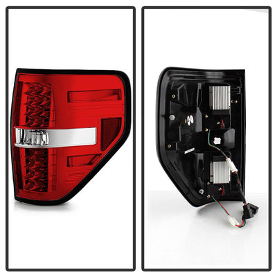 Red Clear LED Tail Lights <br>09-14 Ford F-150