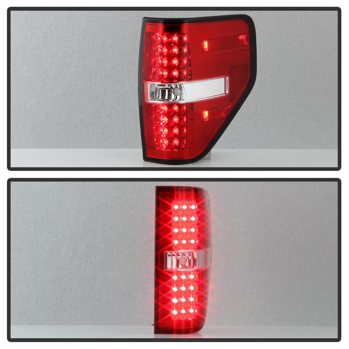 Red Clear LED Tail Lights <br>09-14 Ford F-150