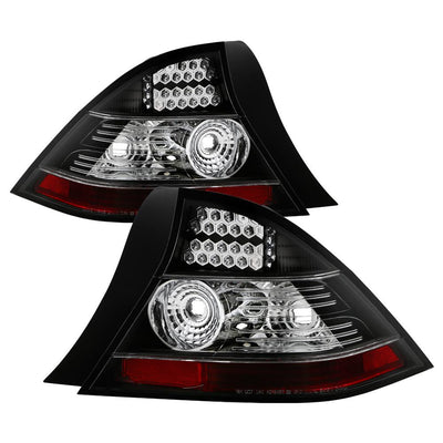 Black LED Tail Lights <br>04-05 Honda Civic
