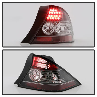 Black LED Tail Lights <br>04-05 Honda Civic
