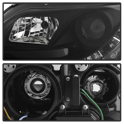 DRL Black Projector Headlights <br>06-08 Audi A4 A4 Quattro