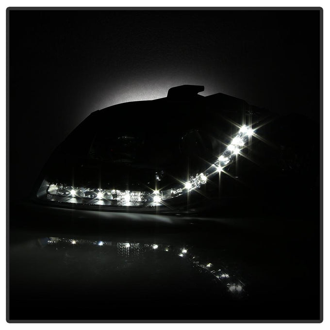 DRL Black Projector Headlights <br>06-08 Audi A4 A4 Quattro
