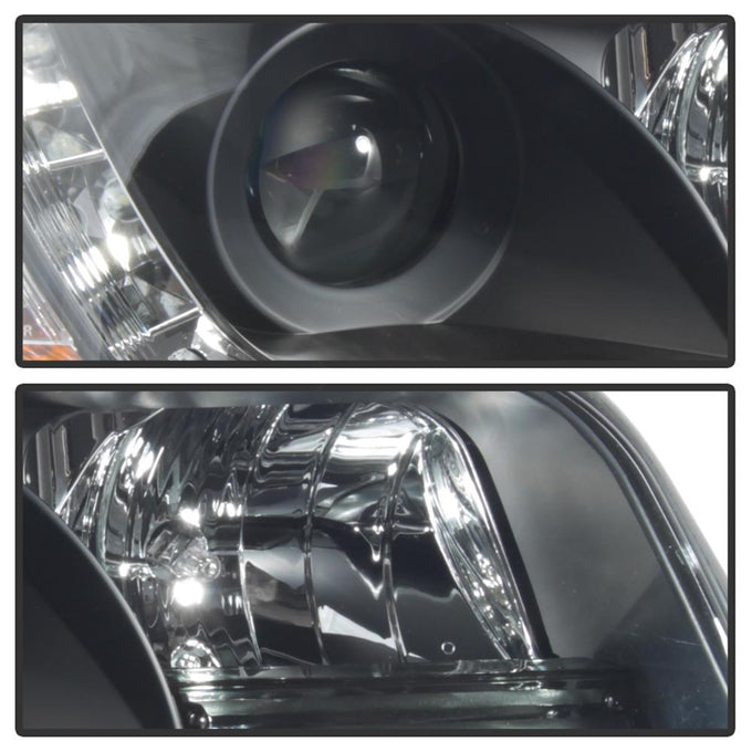 DRL Black Projector Headlights <br>02-04 Audi A6 A6 Quattro