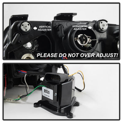 DRL Black Projector Headlights <br>02-04 Audi A6 A6 Quattro
