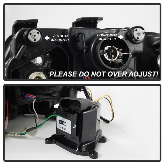 DRL Black Projector Headlights <br>02-04 Audi A6 A6 Quattro